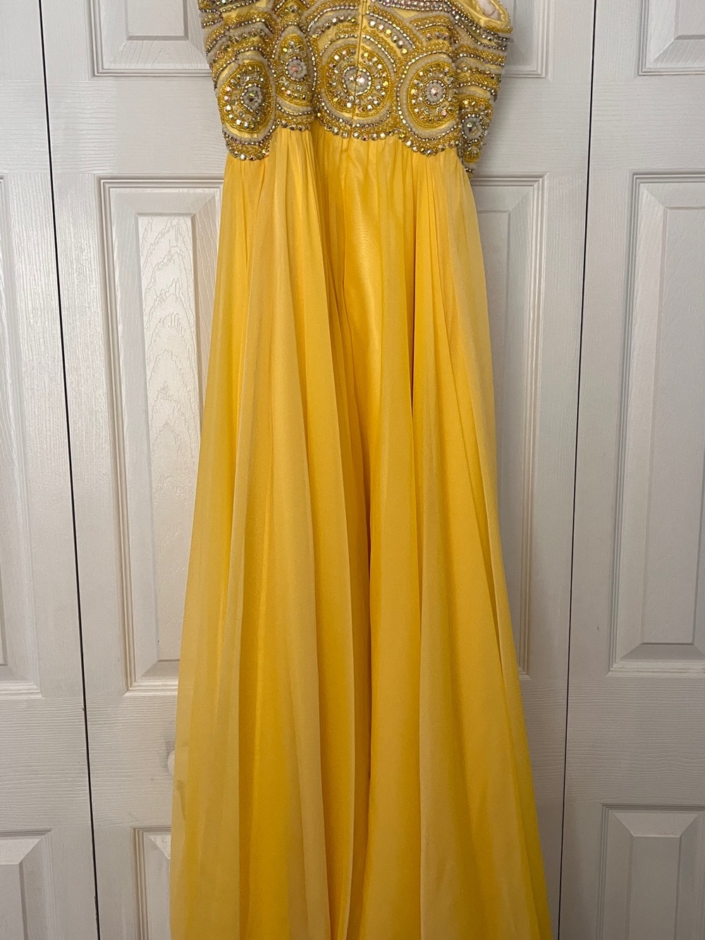 Angela & Alison Yellow Beaded Prom' Gown - Picture 2 of 5